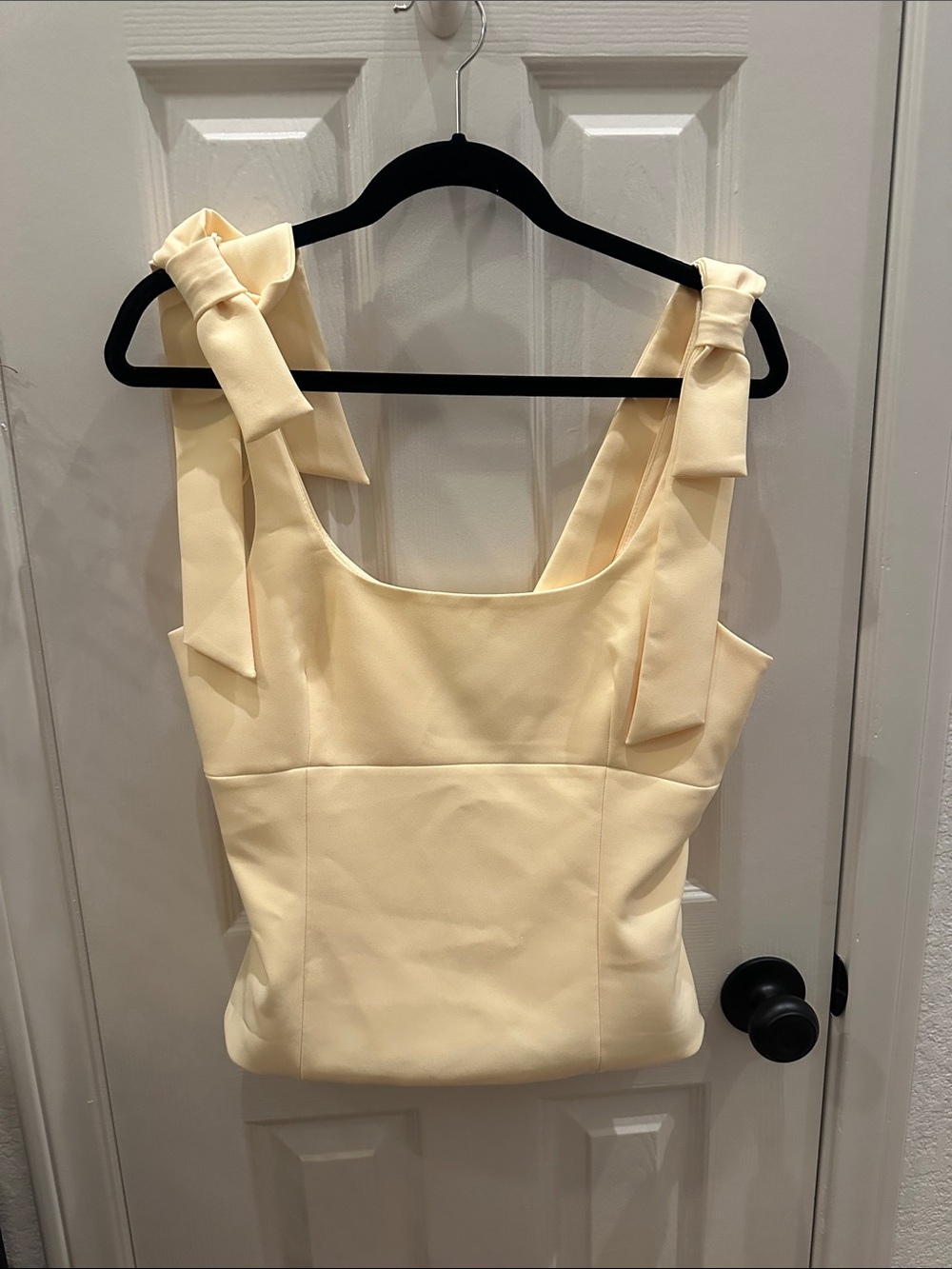Zara Cream Tie-Shoulder Square Neck Camisole